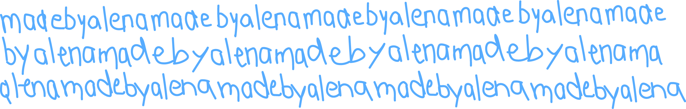 schrift madebyalena hintergrund blau